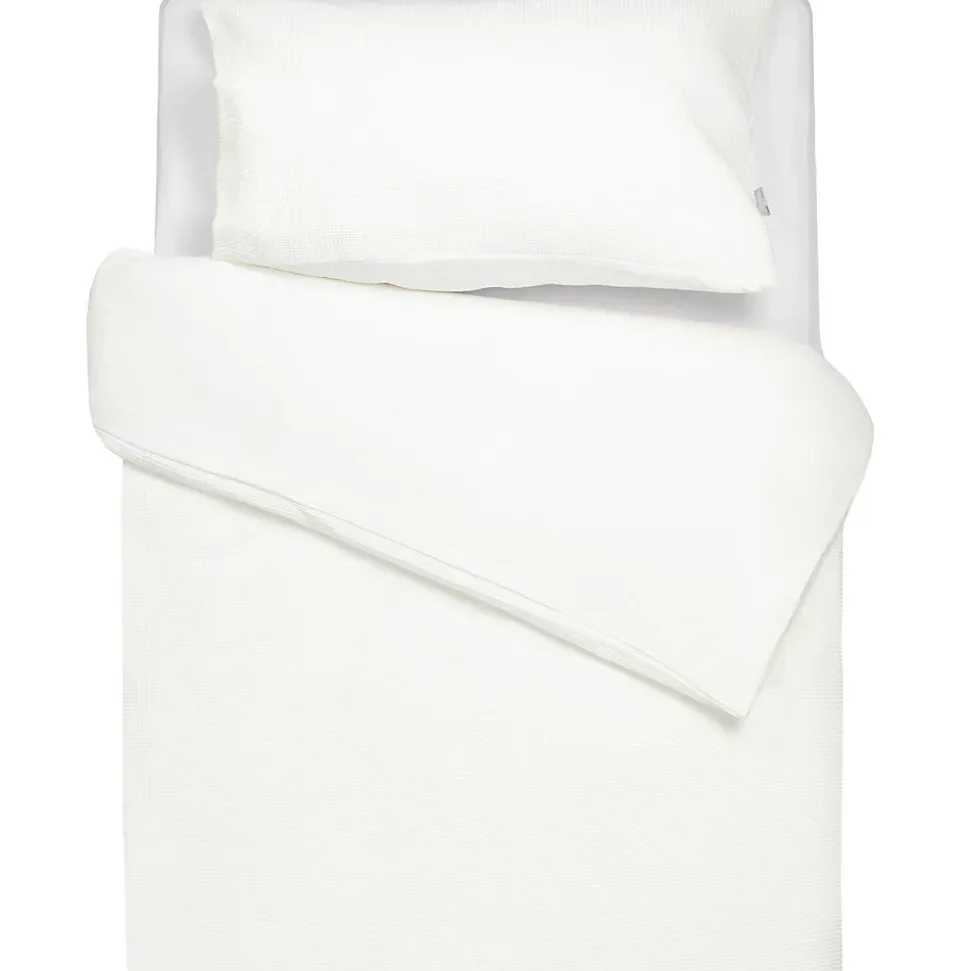 Parure de lit réversible gaze de coton & nid d'abeille