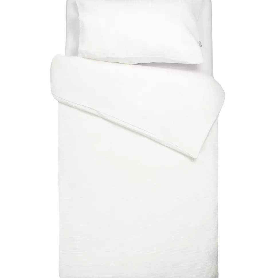 Parure de lit réversible gaze de coton & nid d'abeille