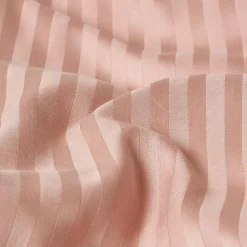 Parure de lit satin rayé en coton égyptien 330 fils taupe, 230x220cm - HOMESCAPES