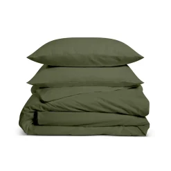 Parure de lit unie 1 personne 140x200cm PERCALE KAKI