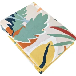 Parure de lit 240x220 cm coton BCI adouci LUCIA Jaune Cobalt 3 pièces