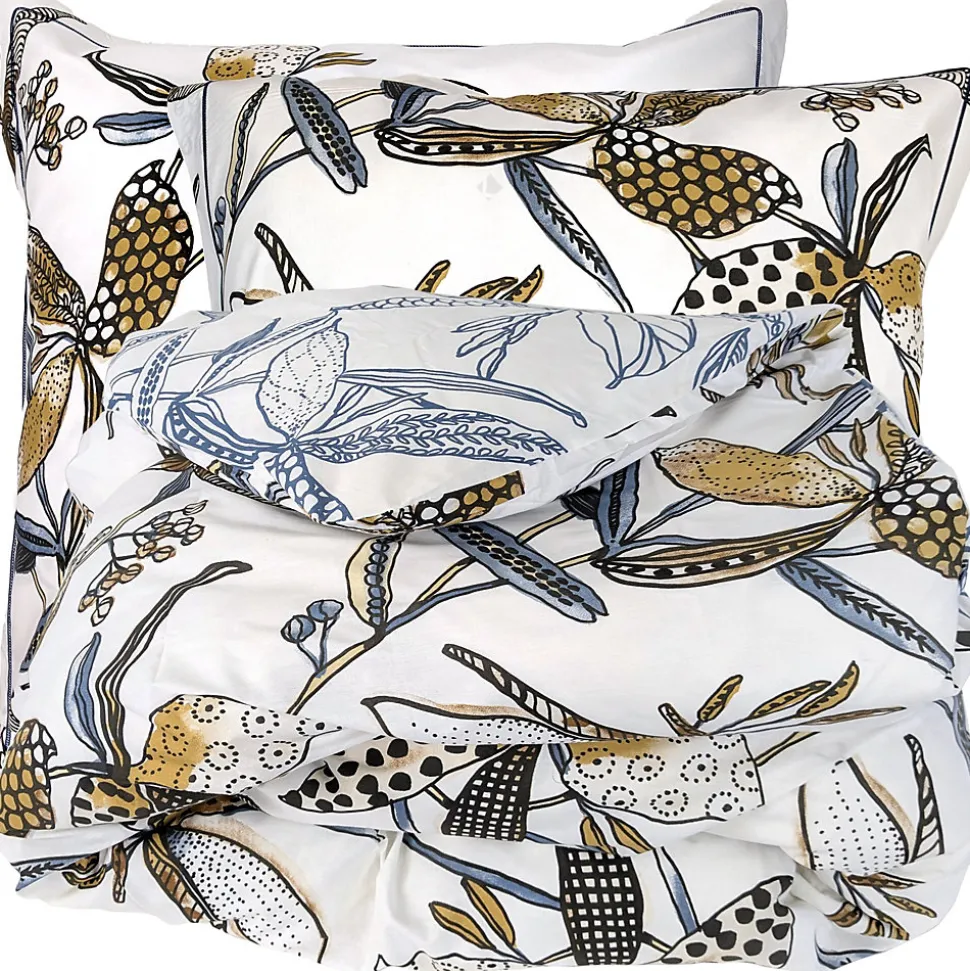 Parure de lit 280x240 cm coton PÉNÉLOPE Beige Silice 3 pièces