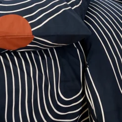 Parure de lit 240x220 cm coton BCI adouci CUTS Bleu 3 pièces