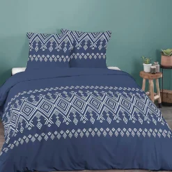 Parure de lit 240x220 cm coton NORDA Bleu