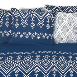 Parure de lit 240x220 cm coton NORDA Bleu