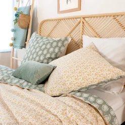 Parure de lit 240x220 cm coton bci adouci WAY vert 3 pièces