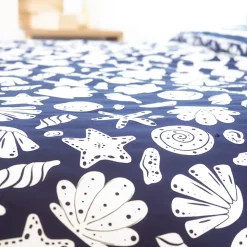 Parure de lit 260x240 cm coton BCI adouci CAPRI Bleu 3 pièces