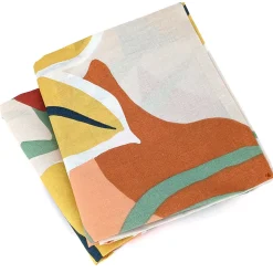 Parure de lit 260x240 cm coton BCI adouci LUCIA Jaune Cobalt 3 pièces