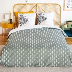 Parure de lit 260x240 cm coton SOLI vert