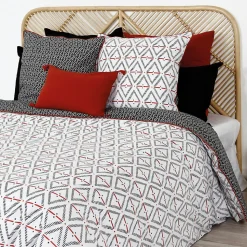 Parure de lit 260x240 cm coton BENGAL Rouge
