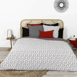 Parure de lit 260x240 cm coton BENGAL Rouge