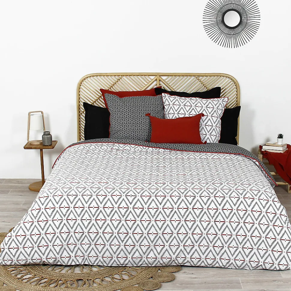 Parure de lit 260x240 cm coton BENGAL Rouge