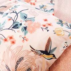 Parure de lit 260x240 cm coton bci adouci PANGA rose 3 pièces