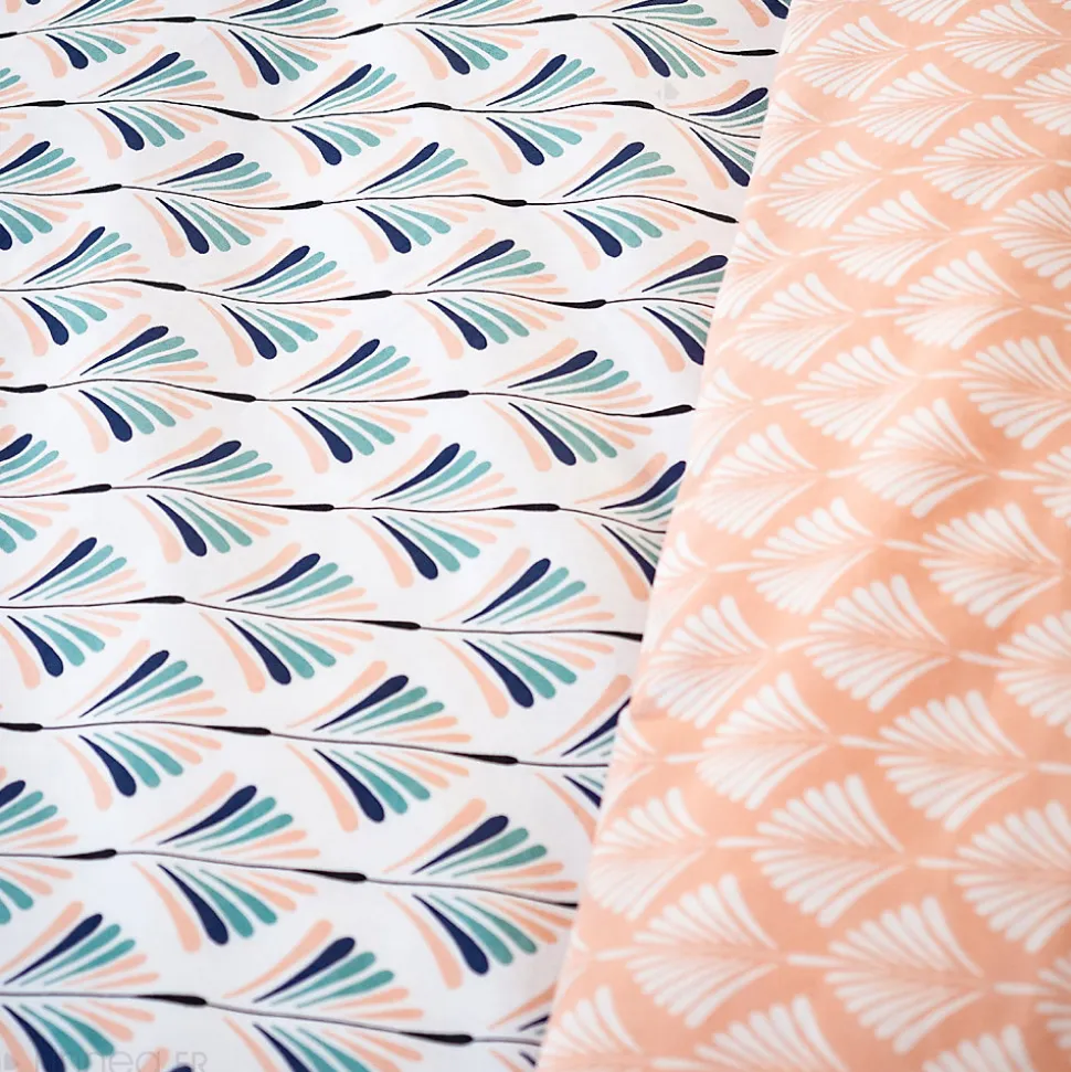 Parure de lit 260x240 cm coton VOLEA rose