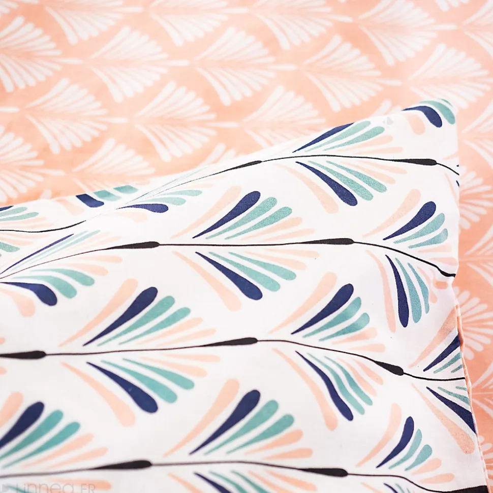 Parure de lit 260x240 cm coton VOLEA rose