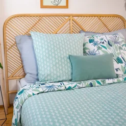 Parure de lit 240x220 cm coton bci adouci ALISCO bleu 3 pièces