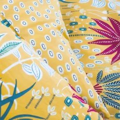 Parure de lit 260x240 cm coton bci adouci COME jaune 3 pièces