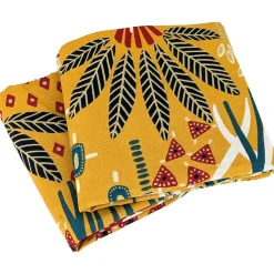 Parure de lit 260x240 cm coton bci adouci COME jaune 3 pièces