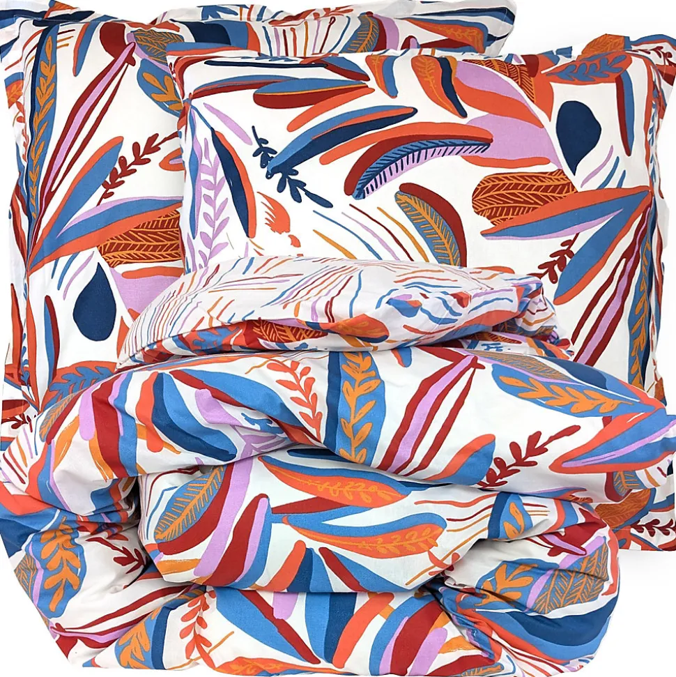 Parure de lit 140x200 cm coton PERROQUET multicolore Salsa 2 pièces