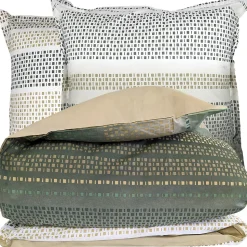 Parure de lit 280x240 cm coton NIAGARA vert Kaki 3 pièces