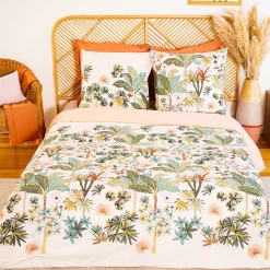 Parure de lit 200x200 cm coton MENTISSA rose