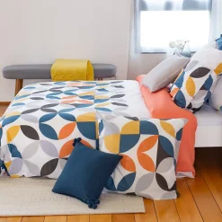 Parure de lit 240x220 cm coton PRUNE Blanc 3 pièces