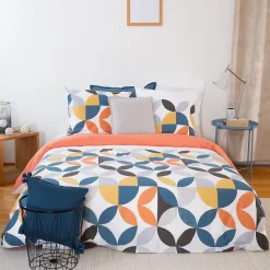 Parure de lit 240x220 cm coton PRUNE Blanc 3 pièces