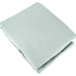 Parure de lit 240x220 cm double gaze de coton GAZGAZ vert amande 3 pièces