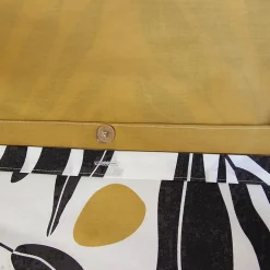 Parure de lit 260x240 cm en coton NOLIE motif feuillage blanc et jaune 3 pièces