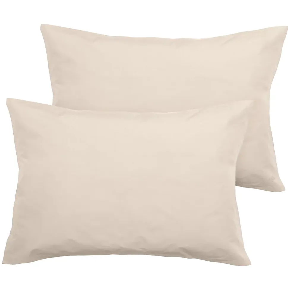 Parure de lit 280x240 cm et taie 50x70 cm percale MANOIR blanc Naturel