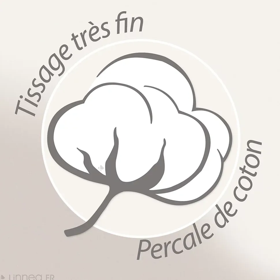 Parure de lit 280x240 cm et taie 50x70 cm percale MANOIR blanc Naturel