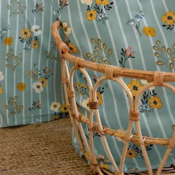 Parure de lit 240x220 cm FLORINETTE microfibre à rayures motif florale