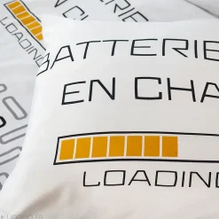 Parure de lit 140x200 cm microfibre LOADING blanc 2 pièces