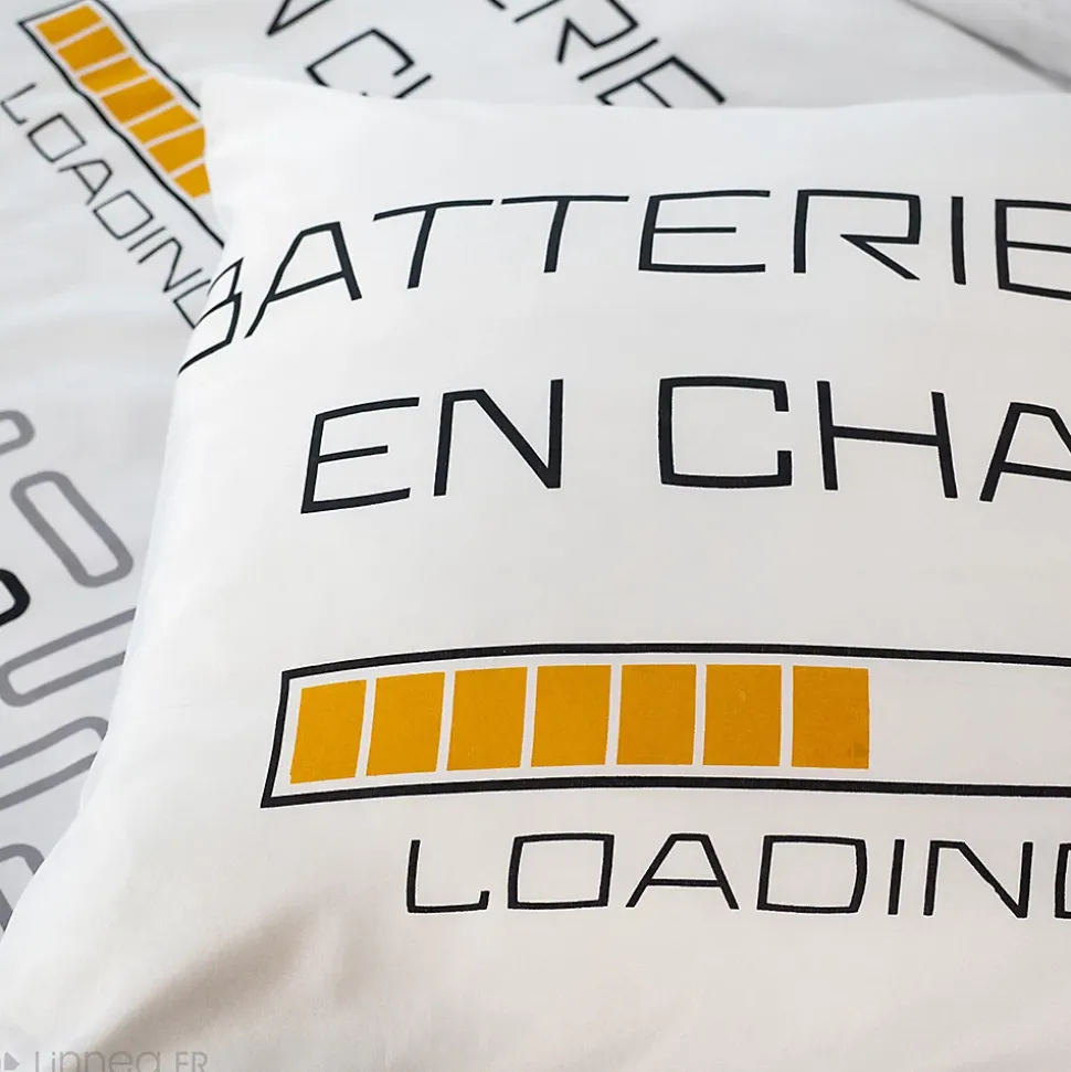 Parure de lit 140x200 cm microfibre LOADING blanc 2 pièces