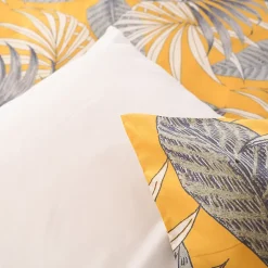 Parure de lit 240x220 cm Microfibre 50% recyclée AQUILIE Jaune 3 pièces