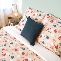 Parure de lit 260x240 cm Microfibre PLIS Orange 3 pièces