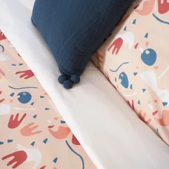 Parure de lit 260x240 cm Microfibre PLIS Orange 3 pièces