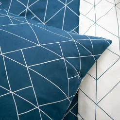 Parure de lit 240x220 cm microfibre LIST bleu 3 pièces