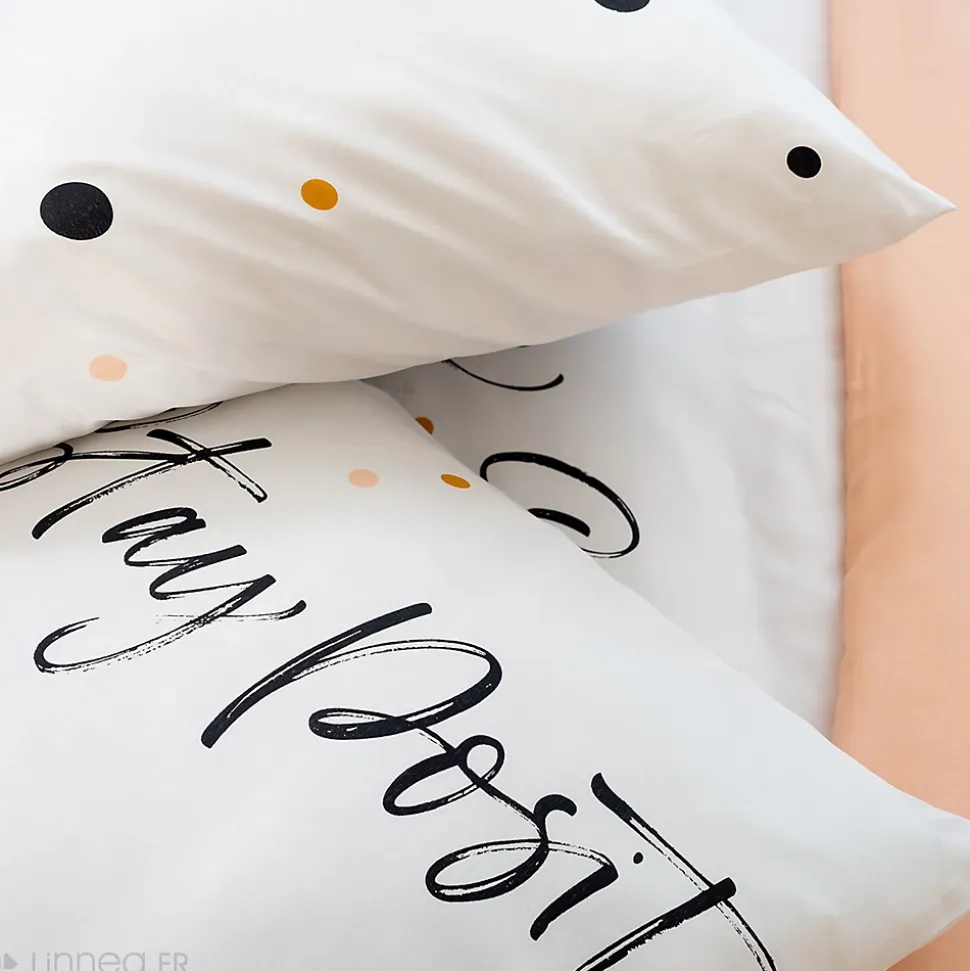 Parure de lit 140x200 cm microfibre POSITIVE blanc 2 pièces