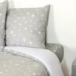 Parure de lit 260x240 cm microfibre PISA gris Perle