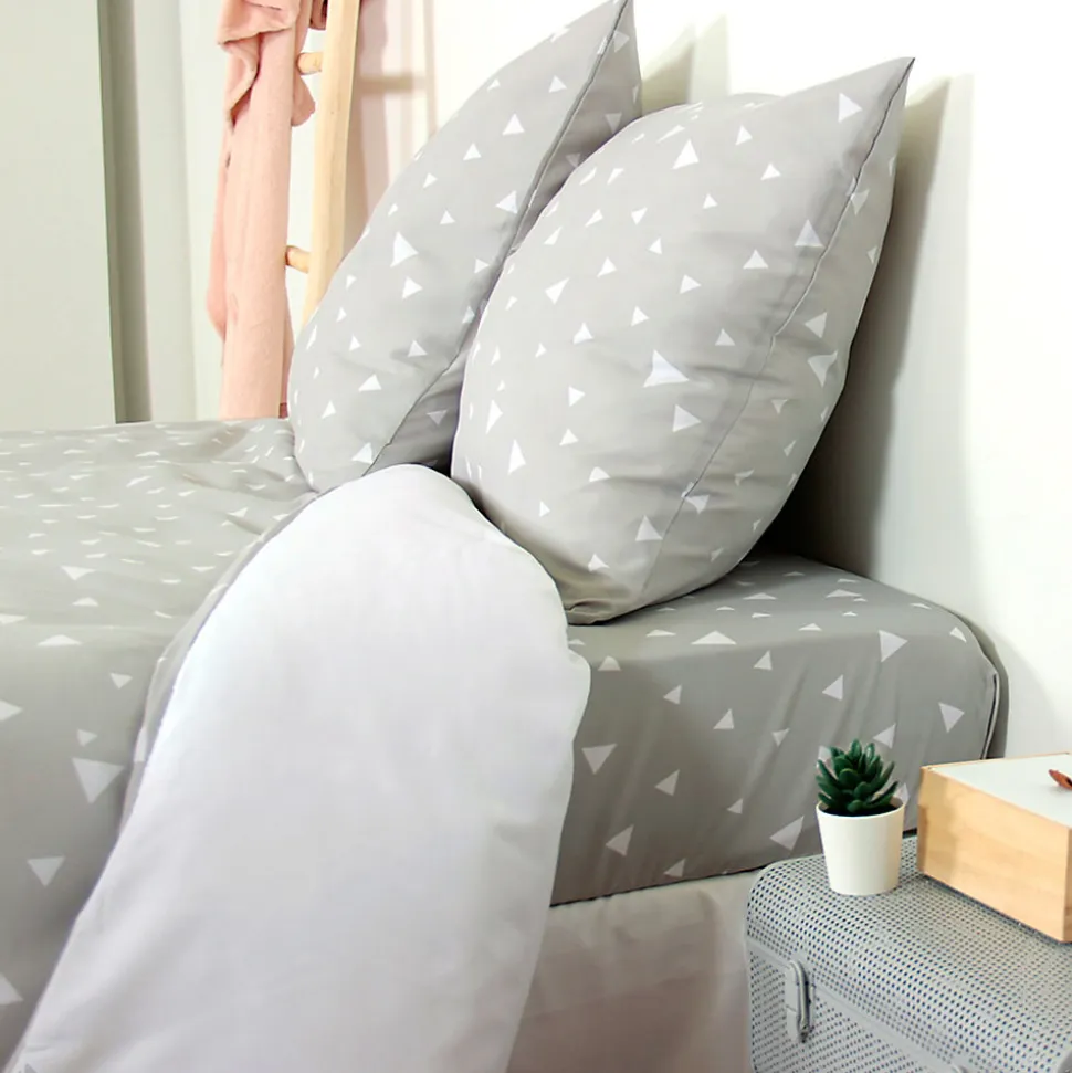 Parure de lit 260x240 cm microfibre PISA gris Perle