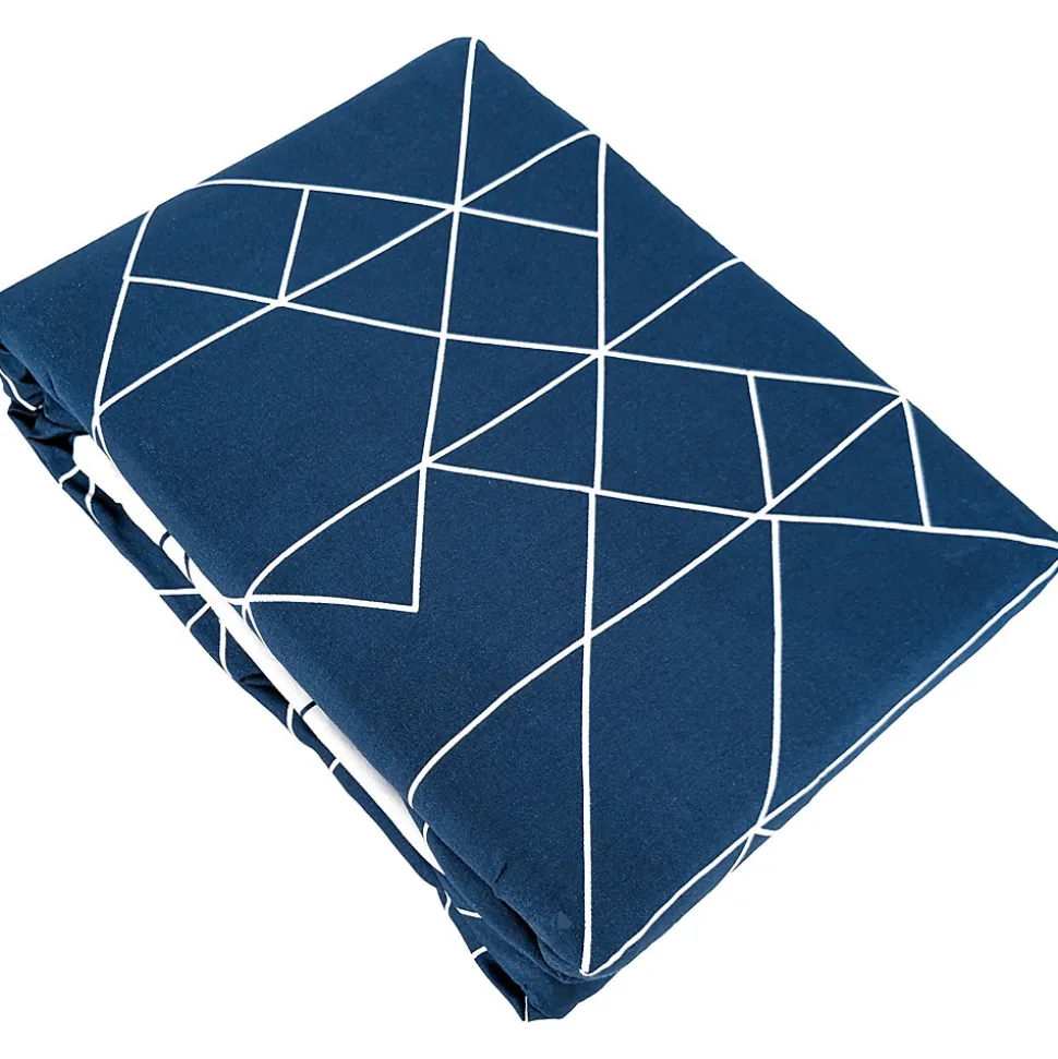 Parure de lit 140x200 cm microfibre LIST bleu 2 pièces