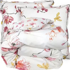 Parure de lit 240x220 cm percale coton ELISA Rose 3 pièces