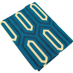 Parure de lit 140x200 cm percale de coton PAST Bleu Canard