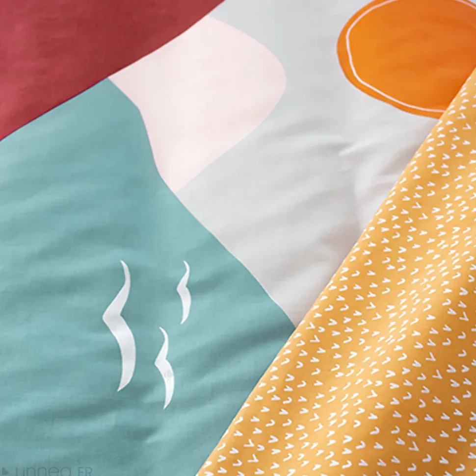 Parure de lit 240x220 cm polycoton VALLON multicolore 3 pièces