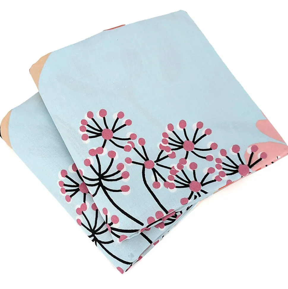 Parure de lit 260x240 cm Satin de coton PAYA Bleu 3 pièces