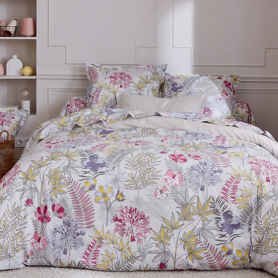 Parure de lit 280x240 cm satin de coton ANAÏS multicolore 3 pièces