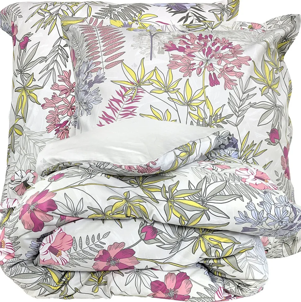 Parure de lit 280x240 cm satin de coton ANAÏS multicolore 3 pièces