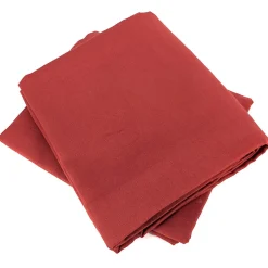 Parure de lit 260x240 cm satin de coton SAPRI rouge sienne 3 pièces