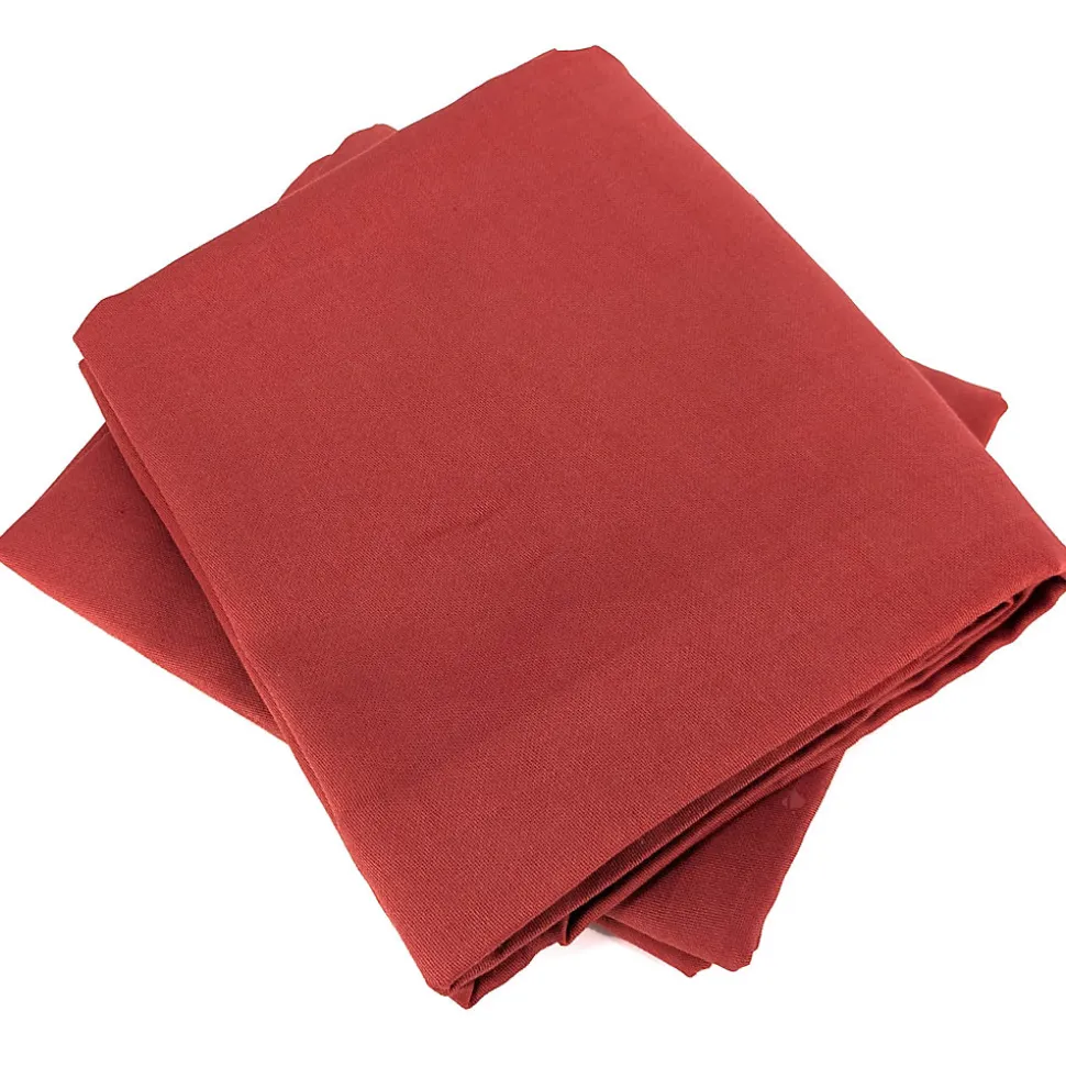 Parure de lit 260x240 cm satin de coton SAPRI rouge sienne 3 pièces